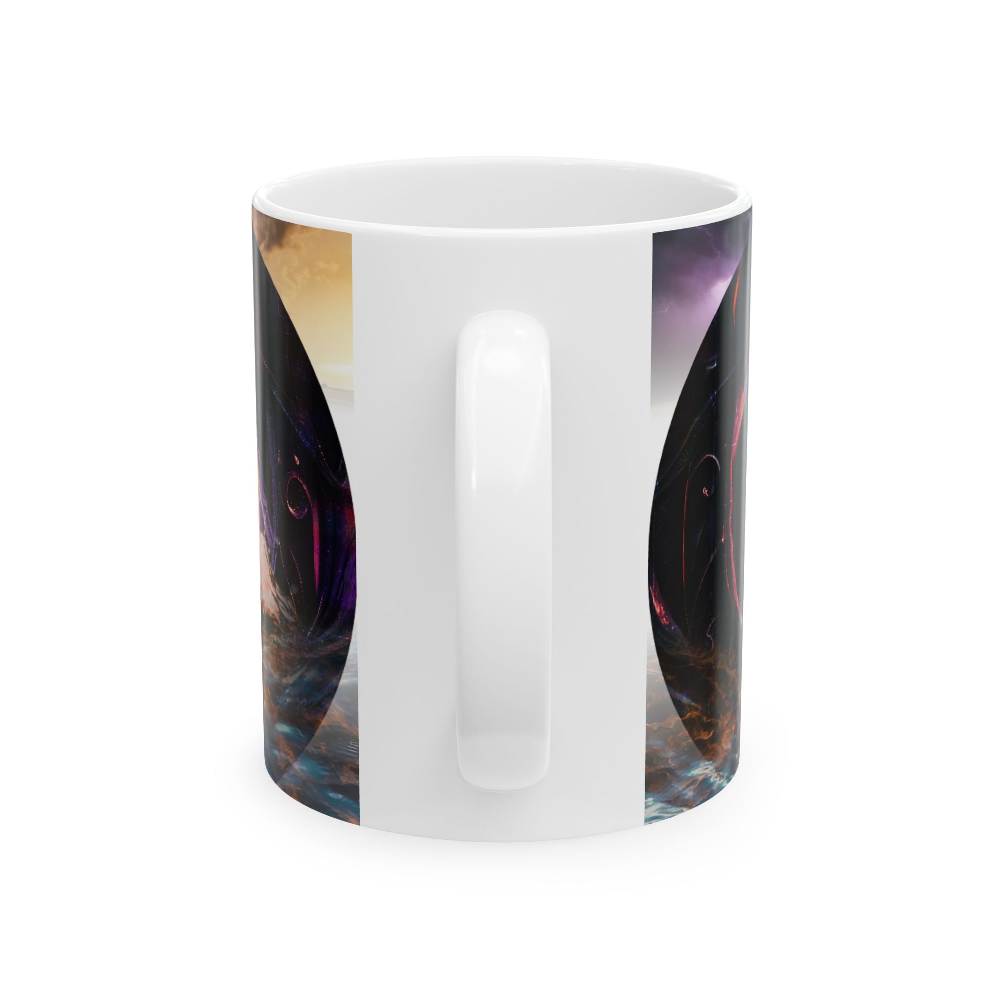 Cosmic Whale Ceramic Mug — Surreal Galaxy Ocean Art (11oz & 15oz)