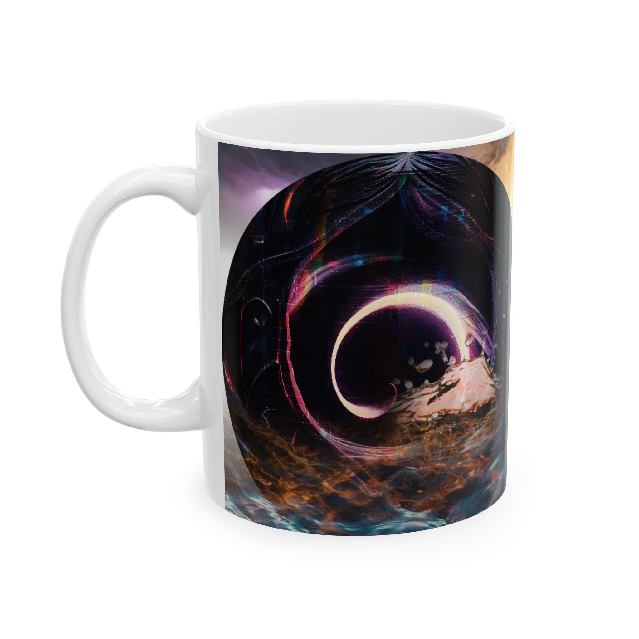 Cosmic Whale Ceramic Mug — Surreal Galaxy Ocean Art (11oz & 15oz)