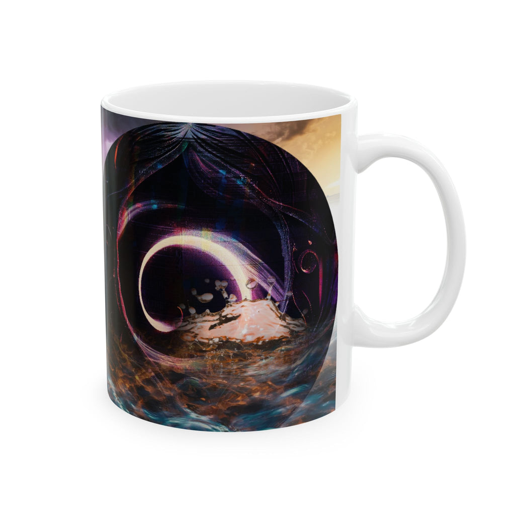Cosmic Whale Ceramic Mug — Surreal Galaxy Ocean Art (11oz & 15oz)