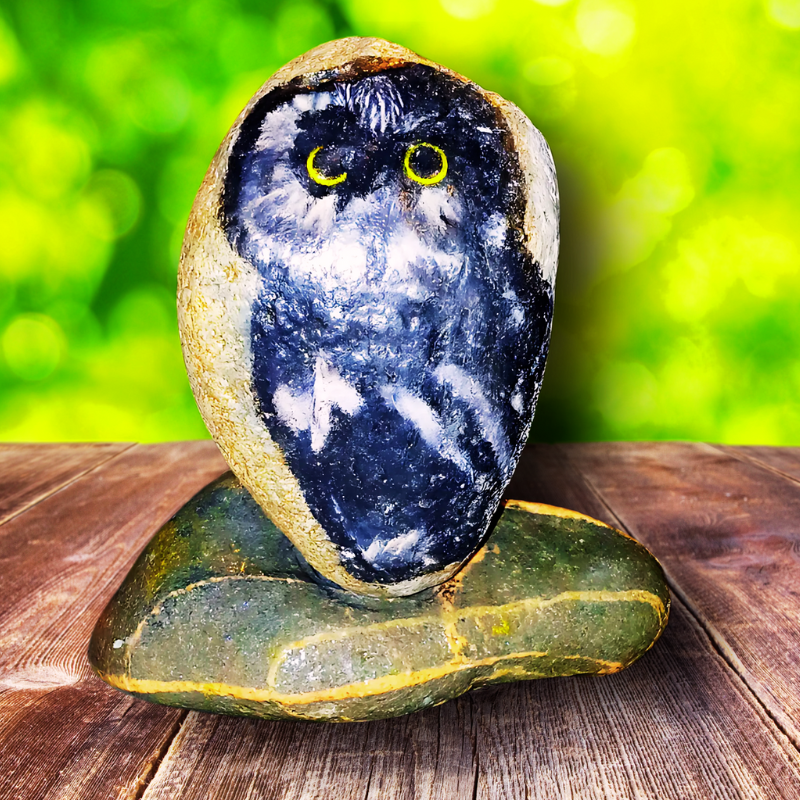 Balancing Owl Garden Rock
