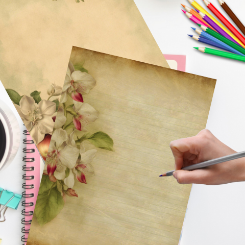 Decorative Craft Paper, Scrapbooking ,Vintage/Retro/Antique Design, 8.5 x 11, Unique Assortment