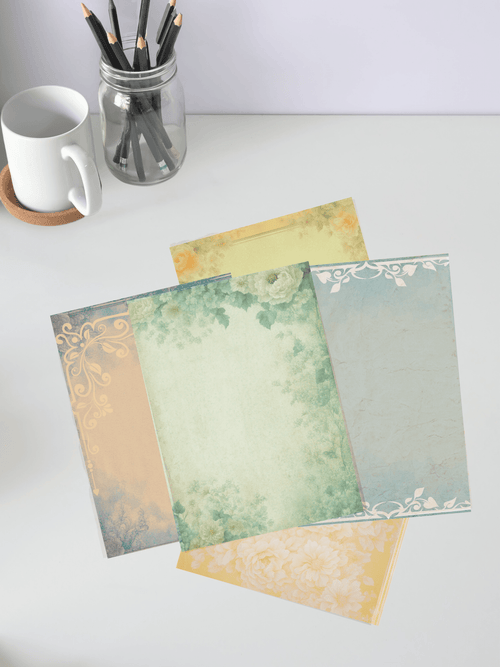 Decorative Craft Paper, Vintage/Retro/Antique Design 8.5x11