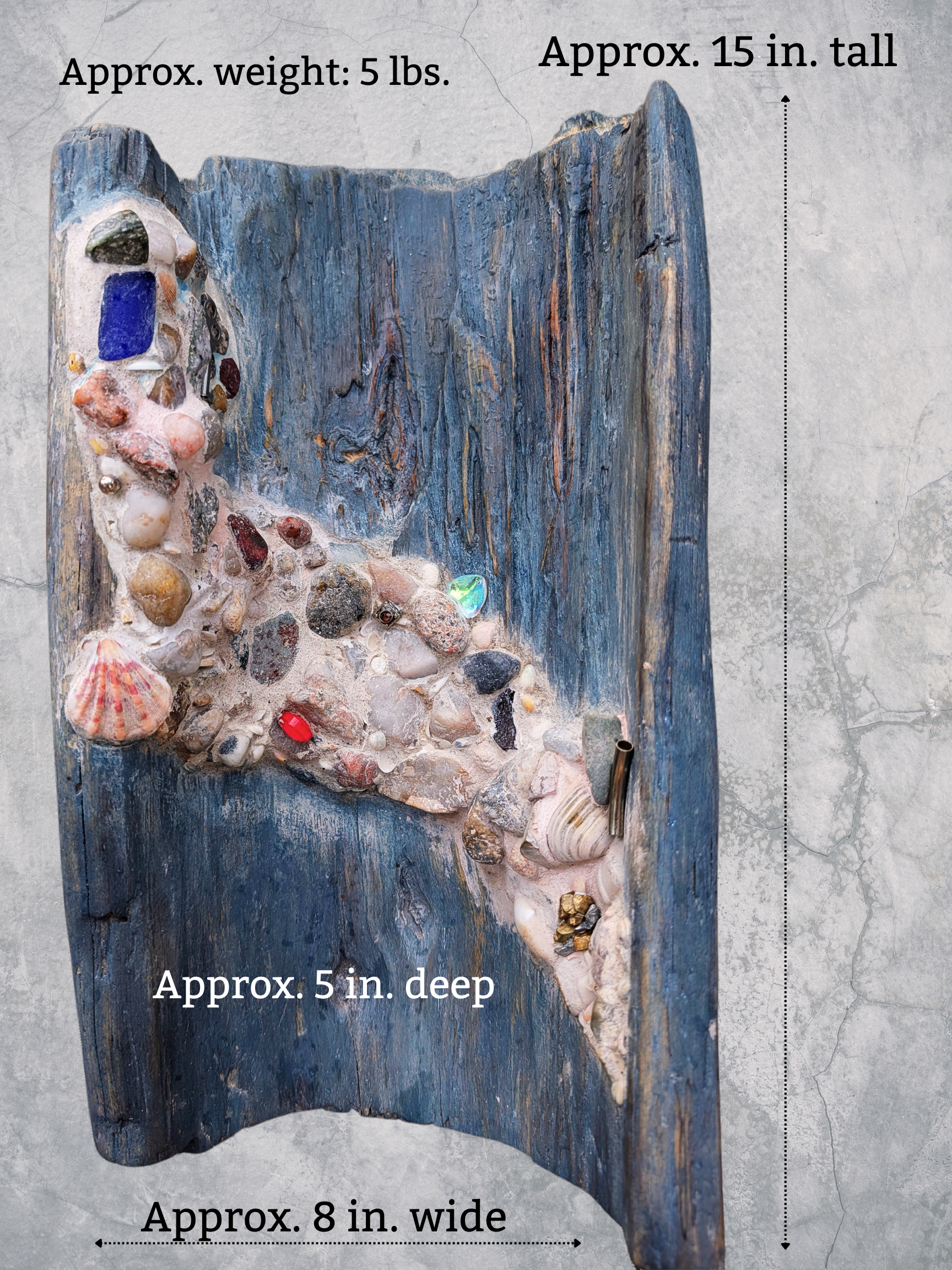 Lake Superior Driftwood Mosaic Wall Art – Stones, Beach Glass, Shells & Hidden Treasures – One of a Kind