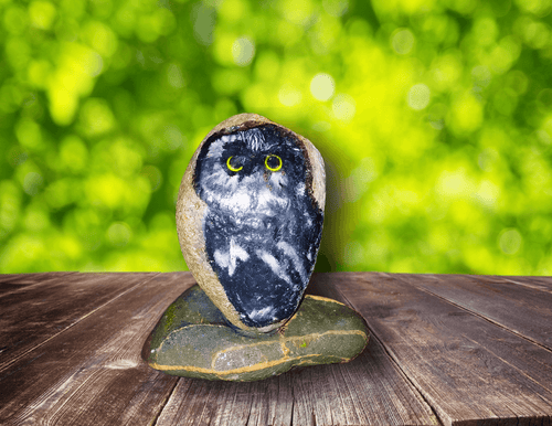 Balancing Owl Garden Rock