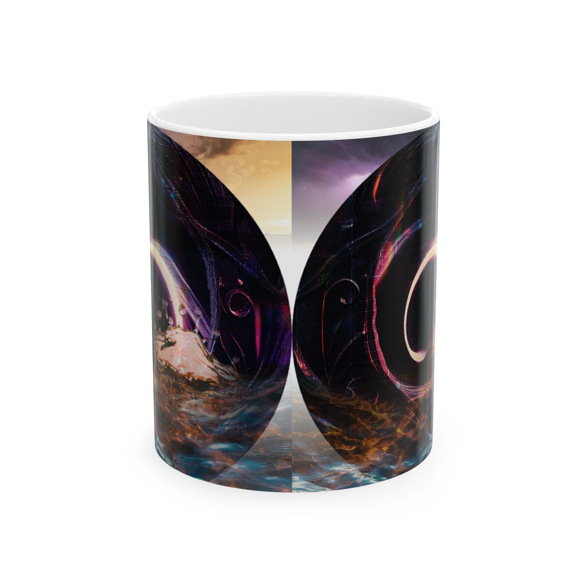 Cosmic Whale Ceramic Mug — Surreal Galaxy Ocean Art (11oz & 15oz)