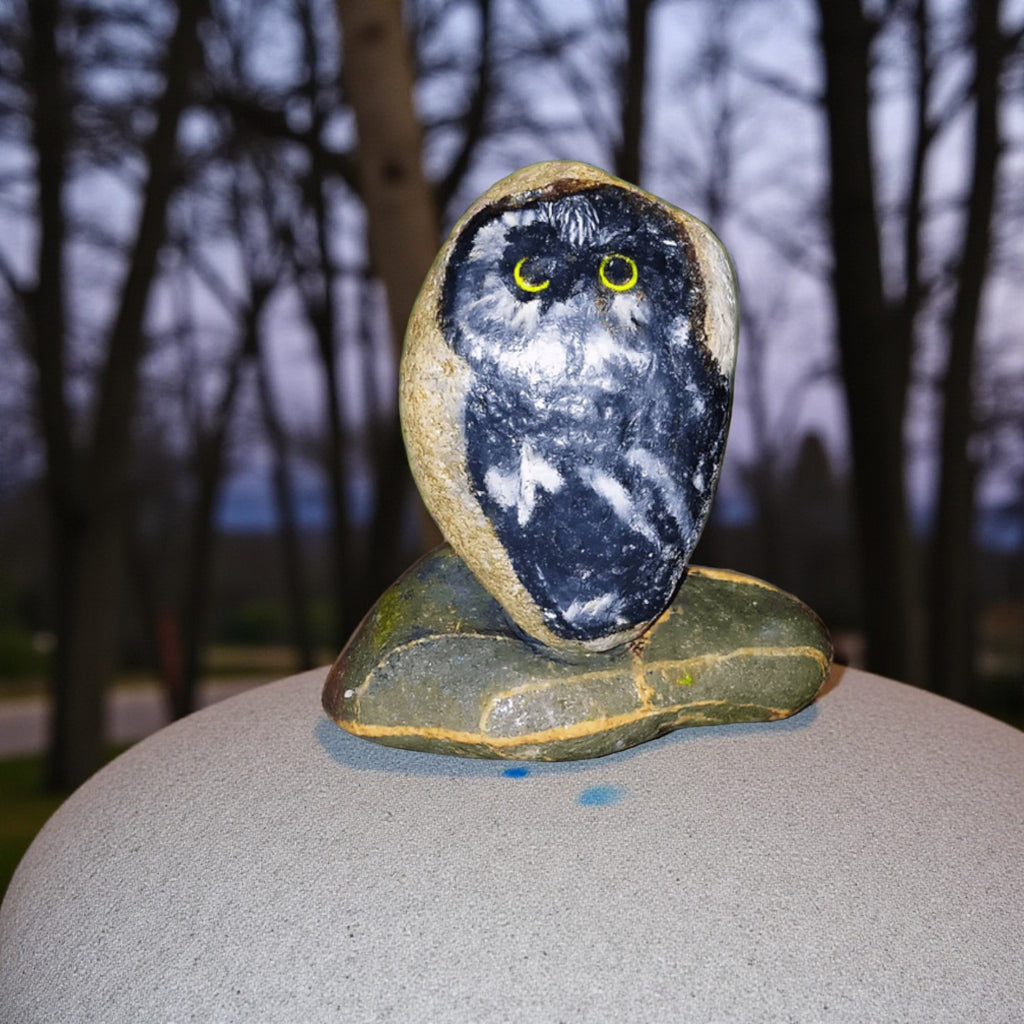 Balancing Owl Garden Rock